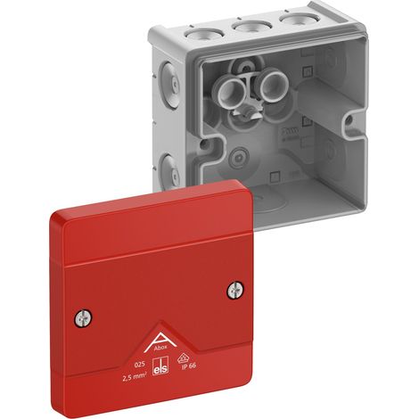 Caja de derivación Spelsberg Abox 025-L/SB gris rojo 85x85x52 mm