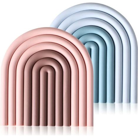Lot de 2 dessous de plat en silicone antidérapants résistants à la chaleur, dégradé rose et bleu – DELKEVIC