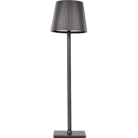 LAMAPADA DA TAVOLO LED GRIGIA RICARICABILE CON PARALUME PLISSETTATO ALIMENTAZIONE SOLARE E USB 3 TEMPERATURE COLORE - IDEALE PER RISTORANTI BAR HOTEL E TERRAZZE (1/5)