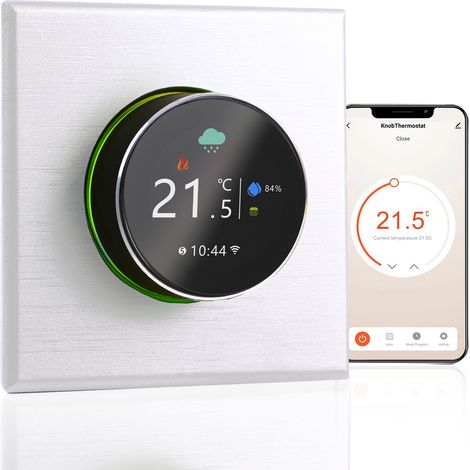 Termostato inteligente WiFi con programador de calefacción semanal, compatible con Google Home y control por voz para calderas. (1/5)