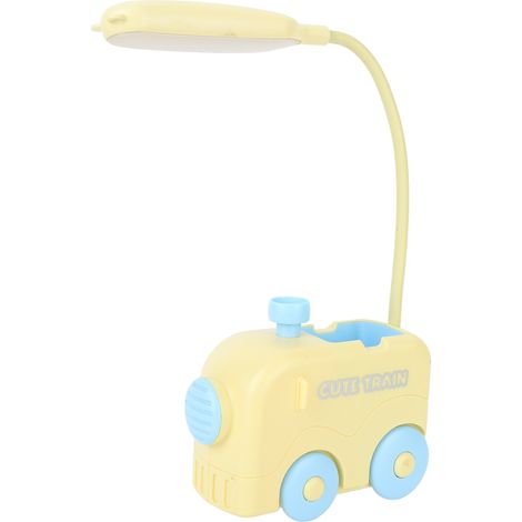 Lampe de chevet LED Mini Train avec protection des yeux, lampe de lecture et d'étude rechargeable USB et porte-stylo pour enfants (jaune) (1/5)