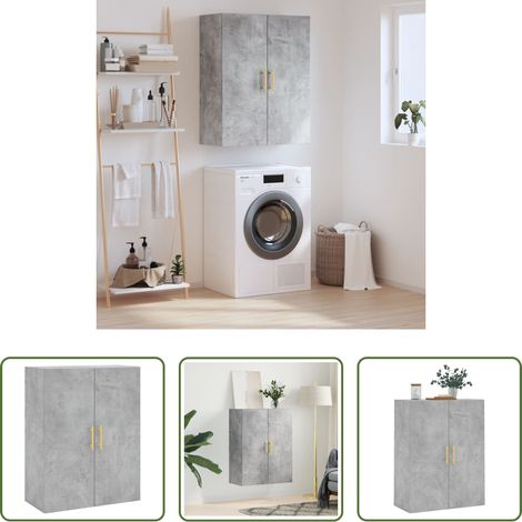 Holzschrank - Wandschrank Betongrau 69,5x34x90 cm (1/5)