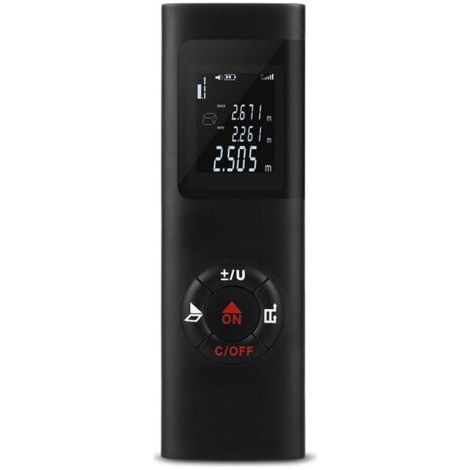 Télémètre laser, télémètre laser 60 m/196 pi, télémètre numérique portable avec rétroéclairage, rechargeable, pour mesures de volume/surface/mesures pythagoriciennes (1/4)