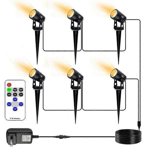 LED-Garten-Rasenleuchte, 10-Gang-Helligkeitseinstellung, LED-Gartenleuchte, EU-Stecker (1/5)