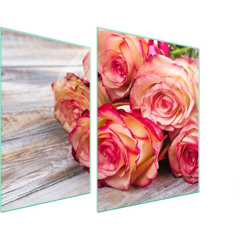 PIASTRA PROTETTIVA IN VETRO PER STUFA 70x52 ROSA (1/5)