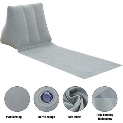 Coussin de plage triangulaire en peluche PVC, siège gonflable portable pour camping et extérieur, couleur bleu marine (1/5)