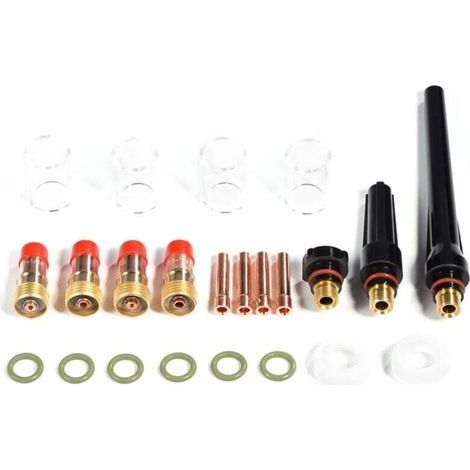 Kit Accessoires Pince Lentille Gaz Verre Torche Soudage Tig 23 Pièces Série Wp 17 18 26 (1/4)