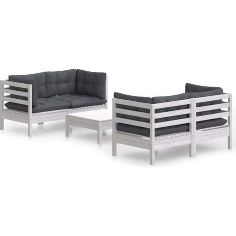 Maison Exclusive - 5-tlg. Garten-Lounge-Set mit Anthrazit Kissen (1/5)