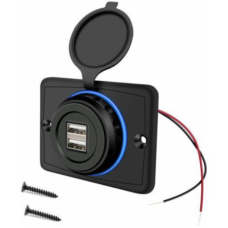 Prise USB 12V - Double Prise USB Camping Car 12V - 3.1A USB Chargeur pour Voiture - Chargeur USB de Voiture pour Voiture Bus Camping Car Bateau (1/5)