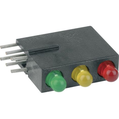Mentor 1881.8720 LED-Baustein 3fach Rot, Gelb, Grün  (B x H x T) 5.08 x 15.24 x 12.5 mm