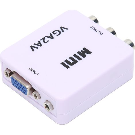 Adaptateur convertisseur vidéo Mini VGA vers AV 1080p HD 165 MHz avec câble de données pour TV et PC (1/5)