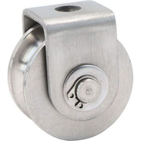 Poulie Simple Poulie pour Cable Acier INOX, Poulie de levage, Poulie Escalade Poulie Rouleau de Chargement, Poulie de Levage Capacité 30kg - 1pcs Argent