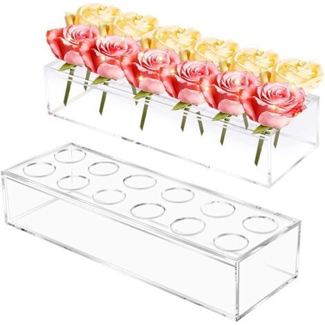 Vase Décoratif Moderne en Acrylique, Vase à Fleurs en Acrylique Transparent, Centre de Table Rectangulaire pour Table à Manger, pour Mariage, Table à Manger pour la Maison (1/5)