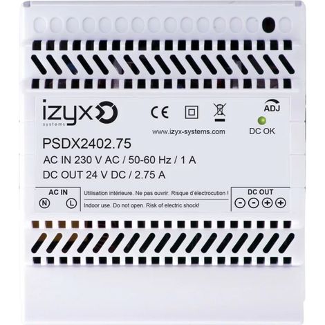 IZYX PSDX2402.75 Alimentazione 24VDC 2,75A guida DIN