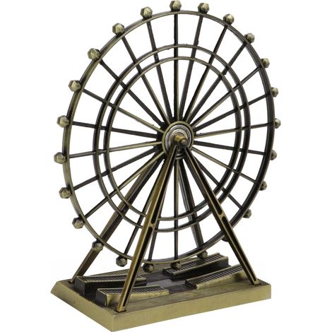 Una réplica de la noria con forma del London Eye, fabricada en metal de bronce verde, ideal para la decoración del hogar y la oficina.