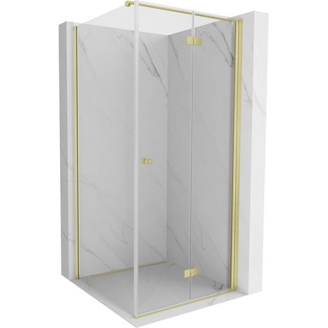 Mexen Mist-F T cabine de douche pliante droite 95 x 95 cm, transparent, or brossé - 8A6T-095-095-55-00-P (1/5)