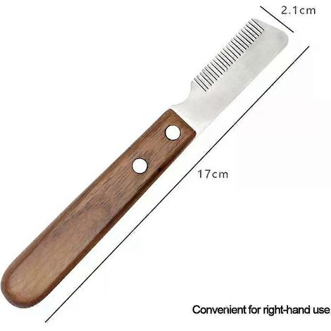 Peigne à poils, couteau à épiler, tondeuse, peignes de toilettage pour chiens, manche de peigne pour animaux, brosses pour chiens en acier inoxydable, outils pour animaux de compagnie (droitier) CS21C (1/5)