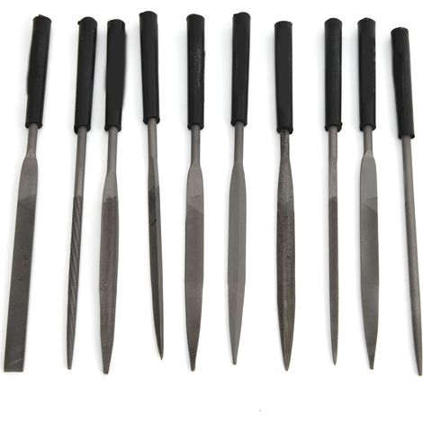 Ensemble de mini limes aiguilles en acier au carbone, limes de bijouterie à une seule face pour le lissage des modules métalliques, 4 x 160 mm