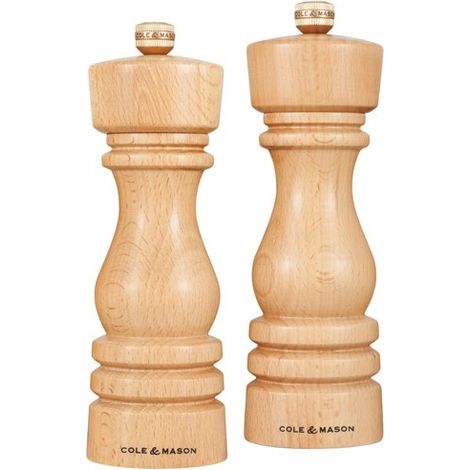 Geschenkset 2 Salz- und Pfeffermühlen 18 cm Buche - London - Cole & Mason