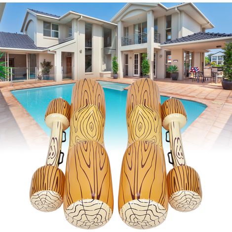 Plataforma hinchable para piscina – PVC – 140 x 35 cm – 2 colchones de aire + 2 postes para adultos y niños (1/5)