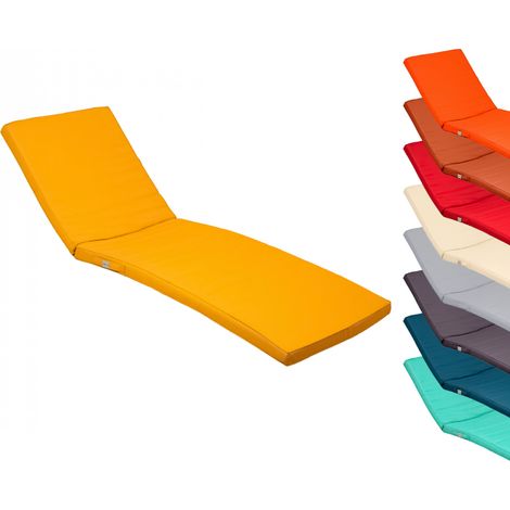 Coussin déhoussable pour bain de soleil, transat - 183 x 60 cm - Jaune - Linxor