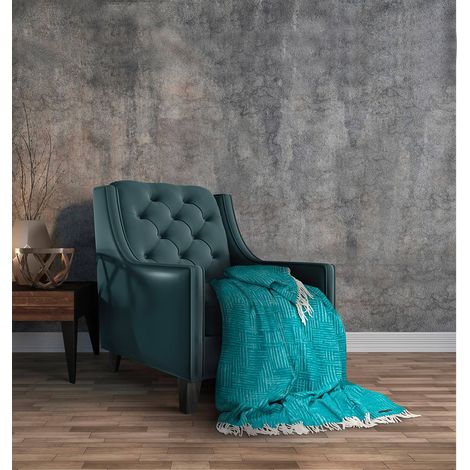Plaid Misto Cotone 130x170 cm Effetto Cashmere 230 gr/mq Cober Orient Ottanio