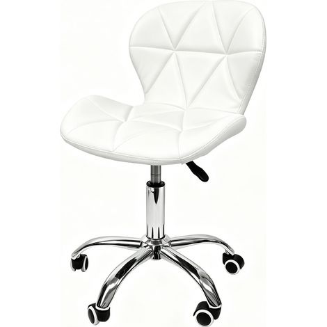 Haloyo® Chaise de bureau, Fauteuil de bureau ergonomique 360°, Base stable avec 5 roues, Blanc (1/5)