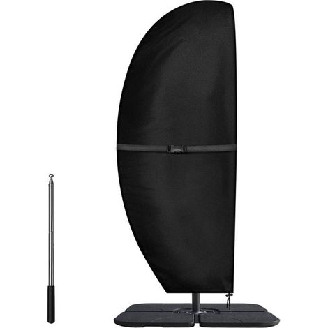 Housse Parasol Déporté en Imperméable, Anti-UV Housse de Protection pour Parasol avec Fermeture Éclair (280x30/81/46cm) - Noir