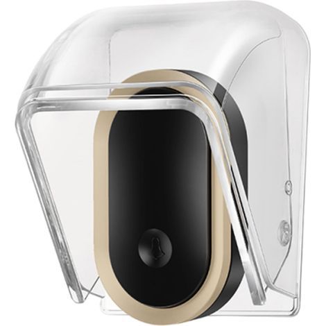 Housse de protection imperméable pour sonnette extérieure, housse de protection contre la pluie, bouclier à bouton poussoir, couvercle de sonnette transparent, 9,7 x 6,4 cm, facile à utiliser (1/5)