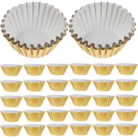 goldene Mini Cupcake und Muffin Papierförmchen (1/5)