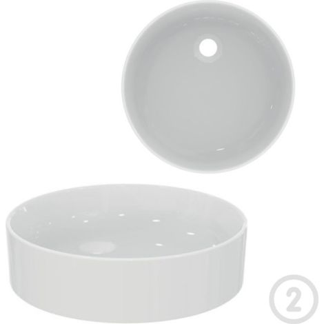 Lavabo doble sobre encimera IDEAL STANDARD Conca, Diseño figurativo redondo (1/5)