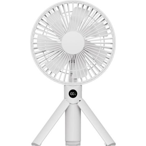 Ventilateur portable USB 4 vitesses – Écran LED, orientation 180° – Blanc (1/5)
