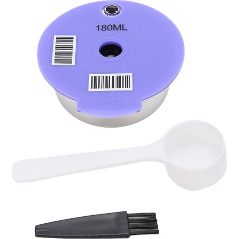 Capsule Café Rechargeable Inox Silicone 180ml Compatible Nespresso avec Brosse et Cuillère (1/5)