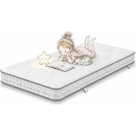 AMXCNOY Matelas à ressorts ensachés 7 zones 90x190 cm H3, matelas en mousse froide de 15 cm d'épaisseur, matelas orthopédique pour sommier tapissier et cadre à lattes, respirant et adapté aux personne (1/5)