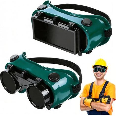 Set aus 2 Schweißerbrillen, stoßfeste Industrieschweißerbrillen, Antivibrations-Schutzbrillen, kompatibel mit klaren und schwarzen Gläsern, für Heimwerkerarbeiten. (1/5)