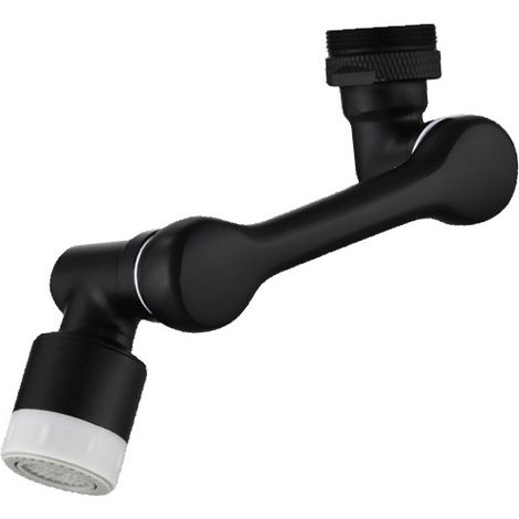 1080 Degrés Aérateur de Robinet, Mousseur robinet cuisine, Filtre économiseur d'eau, Pivotant Mousseur, 2 Modes adaptateur Pour robinets avec diamètre de filetage mâle de 20/22/24mm, noir