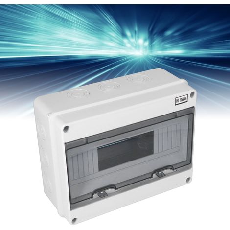 Boîtier de protection de distribution électrique à couvercle transparent en plastique, IP65 ABS, pour la coupure de circuit intérieure, 12 canaux. (1/5)