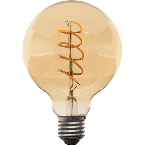 Lampe LED globe vintage à filament Spirale G125 E27 4 W 240 lm 2000K - ASLO