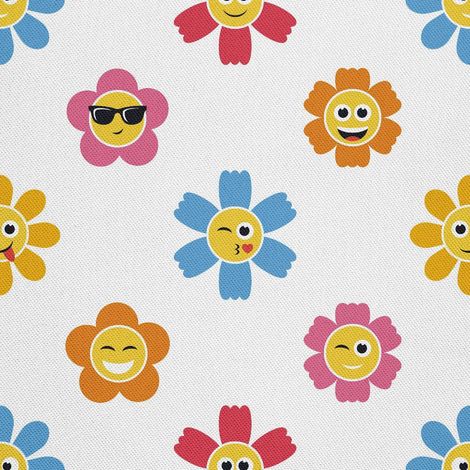Outdoor-Dekostoffe Oxford - Motiv Emoticon-Blumen (1/5)