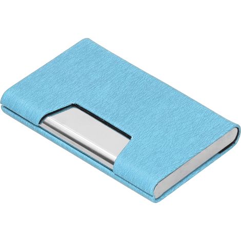 Porte-cartes de visite en acier inoxydable, étui organisateur portable pour professionnels, bleu 336 (1/5)