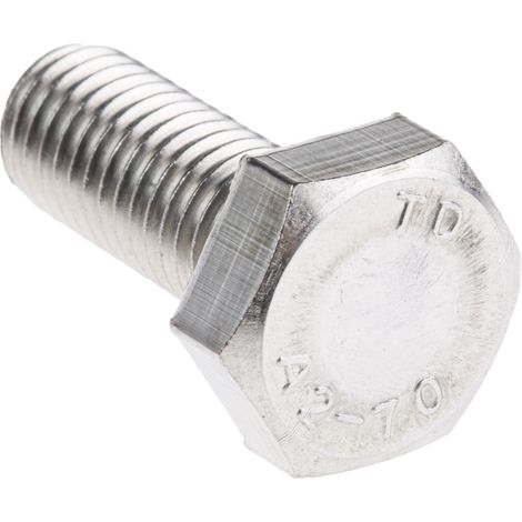 Vis à tête hexagonale, Acier Inoxydable A2 304 Brut, M10 x 25mm ( Prix pour Sachet de 25 )