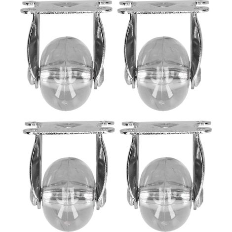 Ortviai Roulettes Industrielles Transparentes Haute Résistance Ø40 mm – Lot de 4 avec Plaque d’Ancrage 42 x 42 mm