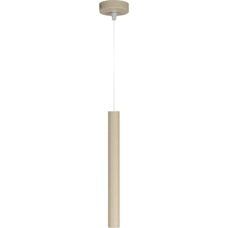 Lampadario top light round tube 1174 s1 gu10 led cilindro metallo moderno, finitura metallo sabbia (1/5)