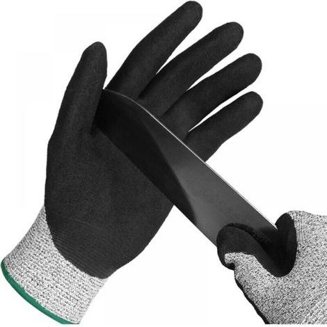 (L) Gants résistants aux coupures, gants à huîtres, protection adaptée aux gants de travail pour la découpe d'huîtres, la découpe de viande, le jardinage et la sculpture (1/3)