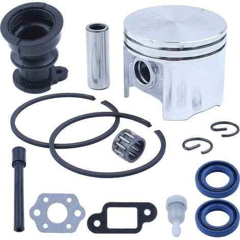 Compatible avec Stihl MS250 11230302000, collecteur d'admission, kit de joints de carburateur pour piston de 42,5 mm, piston de 42,5 mm, axe, segments, circlips, joints d'huile, joint de carburateur,  (1/5)