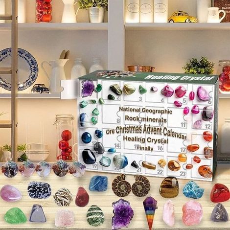 Christmas Surprise Gift Set with 24-Day Advent Calendar – Children's Gift – Natural Healing Crystal Stone Pendants (1/5)