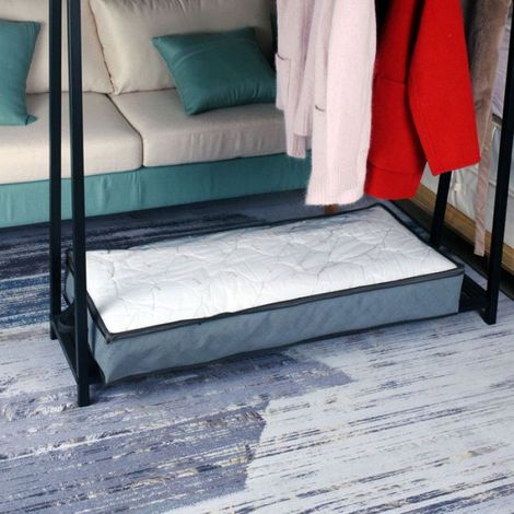 Coffre de rangement sous lit avec couvercle transparent - 103x45x15 cm - pour vêtements draps et chaussures (1/4)