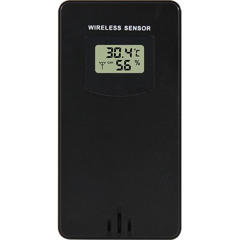 Accessoires pour station météo : sonde de température sans fil, capteur de remplacement externe, noir neutre, 5 x 3,4 x 9,6 cm, 1 pièce (1/3)