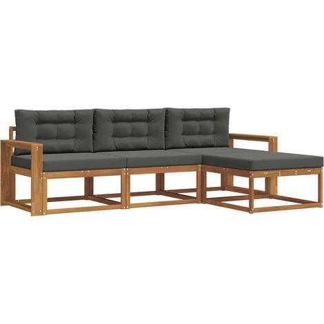 Outdoor Sofa Set with Cushion 4 pcs Natural and Anthracite vidaXL (1/5)
