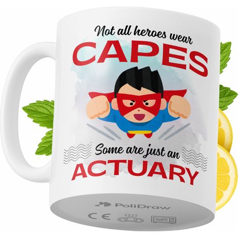 Lustige Kaffeetasse mit witzigem Textdesign für Aktuare – ideal für Geburtstage, Namenstage und Feiertage. Hochwertige Tasse für besondere Anlässe, ob im Büro oder zu Hause. Farbe: Weiß, 330 ml.